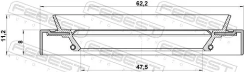 FEBEST Seal Ring, wheel hub (95HDS-49620811X)