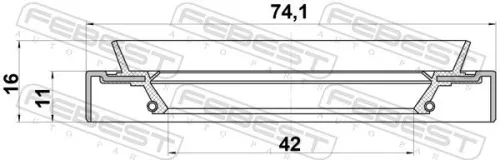 FEBEST Shaft Seal, differential (95HDY-44741116R)