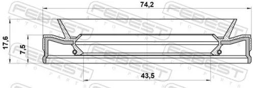 FEBEST Shaft Seal, differential (95HFW-45740818L)