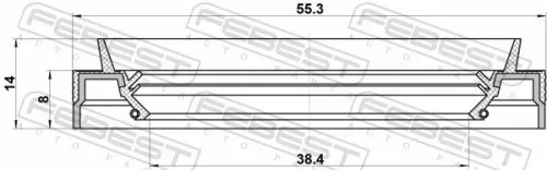 FEBEST Shaft Seal, drive shaft (95JES-40550814C)
