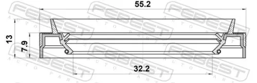 FEBEST Shaft Seal, drive shaft (95JEY-34550813R)