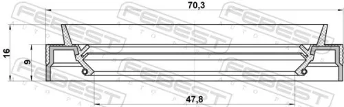 FEBEST Shaft Seal, drive shaft (95JEZ-50700916L)