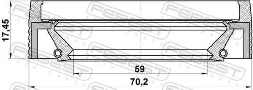FEBEST Seal Ring, wheel hub (95MBS-61700817X)