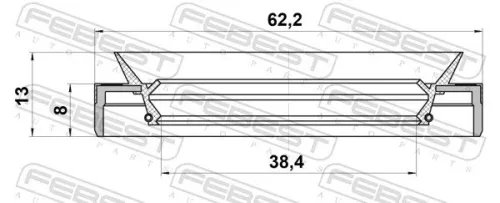 FEBEST Shaft Seal, differential (95MEY-40620813C)