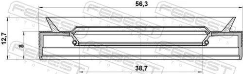 FEBEST Shaft Seal, automatic transmission (95PES-40560813C)