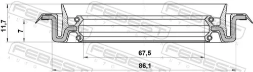 FEBEST Seal Ring, wheel hub (95TCS-69860712X)