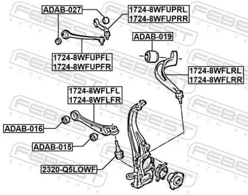 FEBEST Mounting, control/trailing arm (ADAB-027)