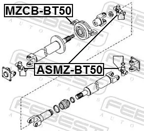 FEBEST Joint, propshaft (ASMZ-BT50)