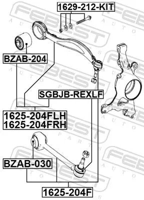 FEBEST Mounting, control/trailing arm (BZAB-030)