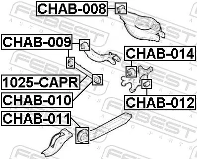 FEBEST Mounting, control/trailing arm (CHAB-010)