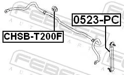 FEBEST Mounting, stabiliser bar (CHSB-T200F)