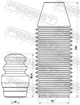 FEBEST Dust Cover Kit, shock absorber (CHSHB-J200R-KIT)
