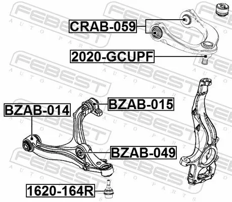 FEBEST Mounting, control/trailing arm (CRAB-059)
