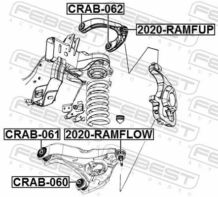 FEBEST Mounting, control/trailing arm (CRAB-060)