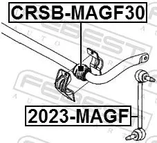 FEBEST Mounting, stabiliser bar (CRSB-MAGF30)