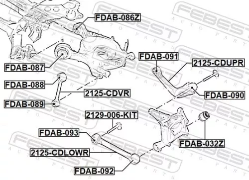 FEBEST Mounting, control/trailing arm (FDAB-088)