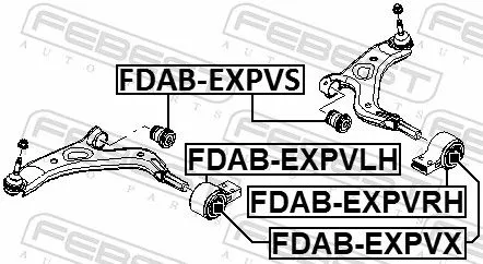 FEBEST Mounting, control/trailing arm (FDAB-EXPVX)