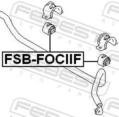 FEBEST Mounting, stabiliser bar (FSB-FOCIIF)