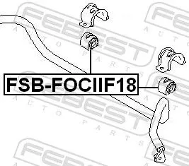 FEBEST Mounting, stabiliser bar (FSB-FOCIIF18)