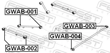 FEBEST Mounting, control/trailing arm (GWAB-001)