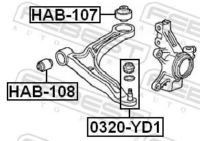 FEBEST Mounting, control/trailing arm (HAB-108)