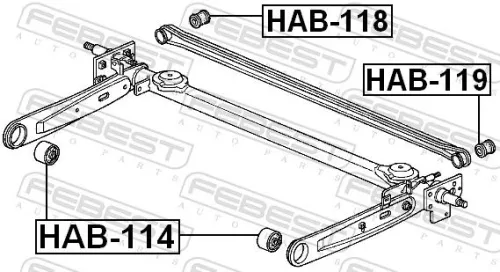 FEBEST Bushing, axle beam (HAB-114)