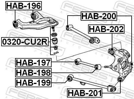 FEBEST Mounting, control/trailing arm (HAB-199)