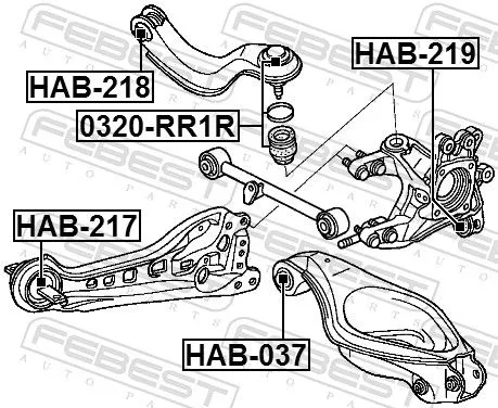 FEBEST Mounting, control/trailing arm (HAB-217)