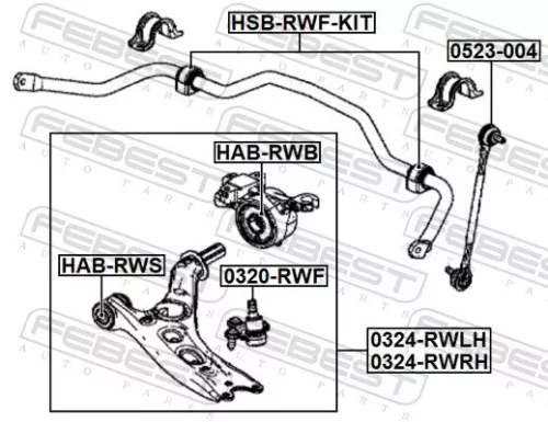 FEBEST Mounting, control/trailing arm (HAB-RWS)