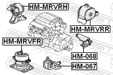 FEBEST Mounting, automatic transmission (HM-068)