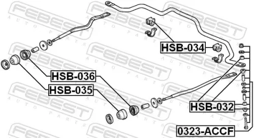 FEBEST Mounting, stabiliser bar (HSB-034)