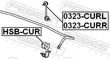 FEBEST Mounting, stabiliser bar (HSB-CUR)
