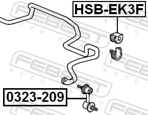 FEBEST Mounting, stabiliser bar (HSB-EK3F)