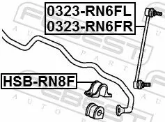 FEBEST Mounting, stabiliser bar (HSB-RN8F)