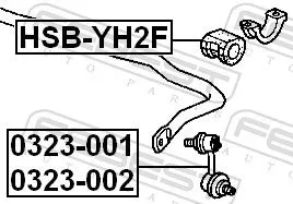 FEBEST Mounting, stabiliser bar (HSB-YH2F)
