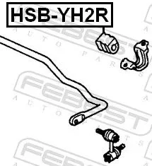 FEBEST Mounting, stabiliser bar (HSB-YH2R)