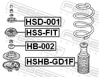 FEBEST Suspension Strut Support Mount (HSD-001)