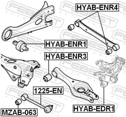 FEBEST Mounting, control/trailing arm (HYAB-EDR1)