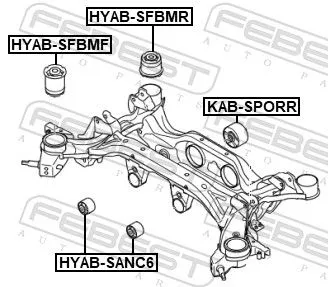 FEBEST Mounting, control/trailing arm (HYAB-SFBMR)