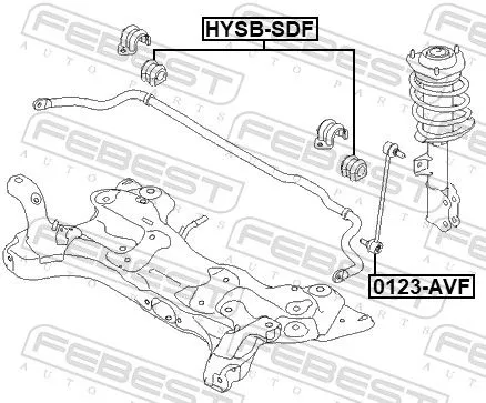 FEBEST Mounting, stabiliser bar (HYSB-SDF)