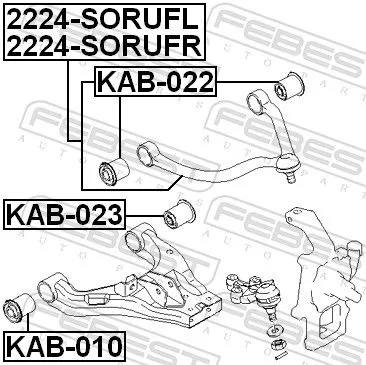 FEBEST Mounting, control/trailing arm (KAB-023)