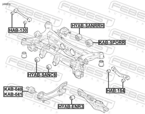 FEBEST Mounting, control/trailing arm (KAB-040)