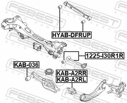 FEBEST Mounting, control/trailing arm (KAB-A2RL)