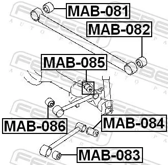 FEBEST Mounting, control/trailing arm (MAB-081)