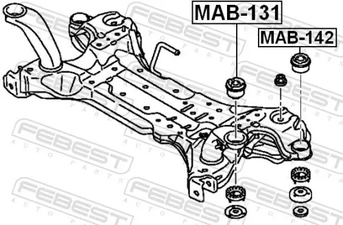 FEBEST Bushing, axle beam (MAB-131)