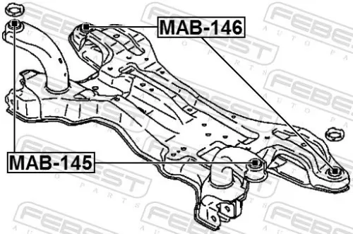 FEBEST Bushing, axle beam (MAB-146)