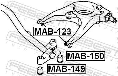 FEBEST Bushing, axle beam (MAB-149)