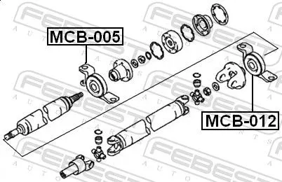 FEBEST Bearing, propshaft centre bearing (MCB-012)
