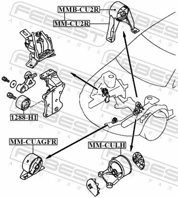 FEBEST Mounting, automatic transmission (MM-CU2R)