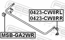 FEBEST Mounting, stabiliser bar (MSB-GA2WR)